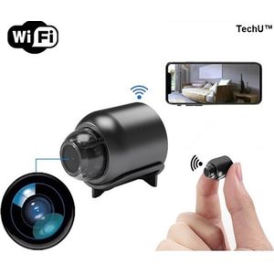 TechU Spycam Geheime Mini Camera - Wifi - Dagzicht & Nachtzicht - 32GB - Zwart