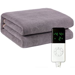 LotaHome - Elektrische Onderdeken - Elektrische Deken - Warmtedeken - Verwarmde Deken - 3 Warmtestanden - Met Timer en Oververhittingsbeveiliging - Schakelt Automatisch Uit - Hypoallergeen - 150x80cm - 220V - Grijs - Sinterklaas Cadeau