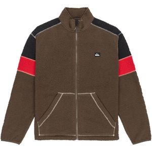 QUIKSILVER Funktionele fleece-jas 'CLEAN COAST BLO'  chocoladebruin / rood / zwart