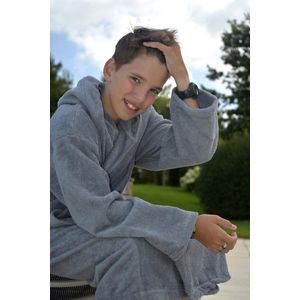 ARTG® Robezz - Badjas Sjaalkraag - 100% Badstof Katoen - Antracietgrijs - Anthracite Grey - Maat XXL - (2XL)