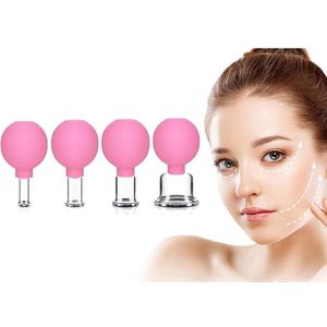 Cupping Set -Gezicht Cupping - Facial Cupping - Face Cupping Set - Cupping Set Massage - Anti Cellulitis Therapie - Premium Kwaliteit - 4 DELIG