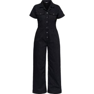 Queen Kerosin Damen Pinstripe Retro Overall QKU48001 Black & White-S