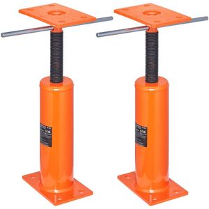 Hefkrikken voor huishoudelijk gebruik, 2 stuks, hoogtebereik van 12 tot 16 cm, max. draagvermogen per stuk 9700 lbs. Hefvermogen per eenheid 9700 lbs, verstelbare telescopische stalen krik voor kelderondersteuning en nivellering