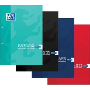 Oxford Cursusblokken - A4 - Ruit 5mm - 2 gaats - Voordeelpakket - 3 willekeurige kleuren