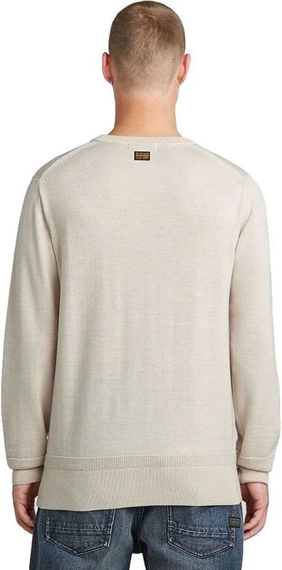 G-Starvoor mannen. D27686-B692-1603 Premium Core R beige trui (XS), Casual, Wol, Lange mouwen