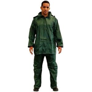 Opvouwbare en lichte regenjas waterdicht werkpak - waterdichte broek en jas - groen XL Regenpak