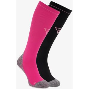 2 paar compressiesokken roze zwart - Maat 39/42