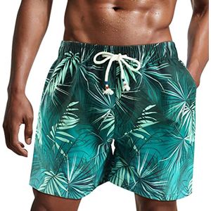 Korte herenzwembroek, Sneldrogende Strandbroek met Gaasvoering