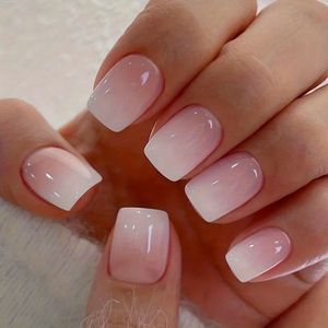 Press on Nails - Plaknagels - Plaknagels - Roze Ombre - 24 stuks - kort