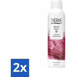 2 x Therme - Shower Foaming ml Mystic Rose - Product - Verzorgend - Verfrissend - 200ml - Douchegel - Roze - Verzorgend - Verfrissend - Luxe