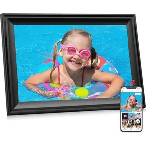 Digitale fotolijst 10,1 inch met WiFi, touchscreen en 16 GB opslag
