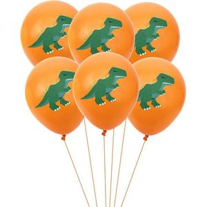 Dinosaurus - Ballonnen - kinderfeestje - partijtje - versiering - feest - oranje - Set van 6