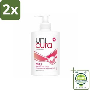 Unicura Vloeibare Handzeep Mild 250 ml - Voordeelverpakking - 2 stuks - Handzeep - Antibacterieel