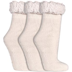 Huissokken | Dames sokken | Anti slip zool | Kleur: Wit | Maat: One Size | 3 paar