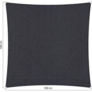 Shadow Comfort® Vierkantige schaduwdoek - UV Bestendig - Schaduwdoek vierkant - Zonnedoek - 500 x 500 CM - Carbon Black