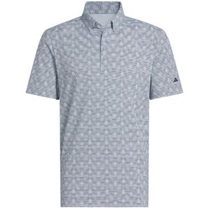 Adidas Golf Polo Go To Stripe - Navy met Lichtblauwe Strepen - 74% Gerecycled Polyester