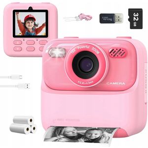 Kids Print Camera - Digitale Camera - Roze - Multifunctioneel - 32 GB Geheugen - 2,4 Inch Scherm - 1080P