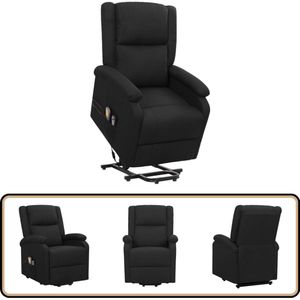 vidaXL Sta-op-massagestoel - Zwart - Verstelbaar Massagestoel - Sta Op Functie - Ergonomische Stoel - Relaxstoel - Comfortstoelen
