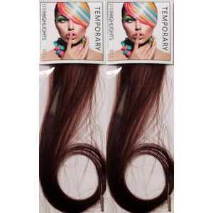 Human Haar extensions herbruikbaar rood bruin - Extensions - High Lights - Low Lights - Haarversiering - Haar extensions - Echt haar - Trendy - Feest - Kerstkapsel - Sinterklaas cadeau - Elegant - haaraccessoires - Dames - Meisjes - Haarkleuringen