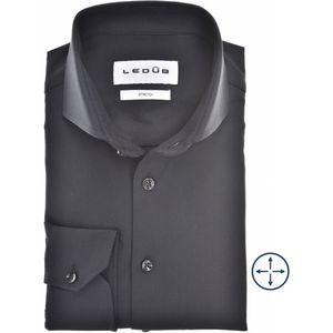 Ledûb slimfit stretch overhemd donkerblauw