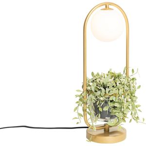 QAZQA isabella - Art Deco Tafellamp - 1 lichts - H 50 cm - Goud/messing - Woonkamer | Slaapkamer | Keuken