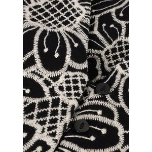 Minus Maila V-neck Knee Lenght Embroidery Dress Jurken Dames - Kleedje - Rok - Jurk - Zwart - Maat 38