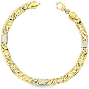 Juwelier Zwartevalk 14 karaat gouden bicolor armband - ZV 1300/19,5cm