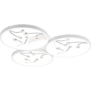 Trio leuchten - LED Plafondlamp - Plafondverlichting - 30W - Natuurlijk Wit 4000K - Dimbaar - Rond - Wit - Aluminium