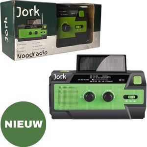 Jork - Noodradio - Noodpakket - Powerbank zonneenergie - Powerbank - Draagbare radio - Noodrantsoen - Noodradio solar opwindbaar - Noodpakket denk vooruit - V3 - Nieuw - Verbeterd model