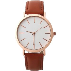 Fako® - Horloge - Rosé Goudkleurig - Ø 41mm - Bruin