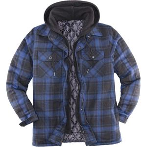 Heren Flanellen Overhemd met Capuchon en Gewatteerde Voering