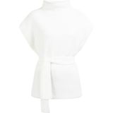 Dreimaster - Gebreide Poncho - Wolwit