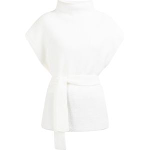 Dreimaster - Gebreide Poncho - Wolwit