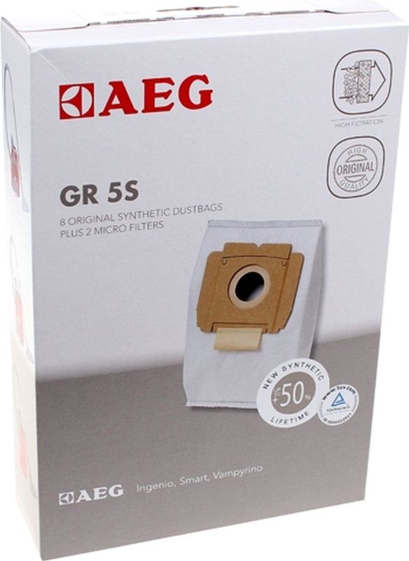 AEG - GR5S - Stofzuigerzakken en Filterset - Synthetisch - 8 Stuks