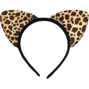 Akyol - Panter hoofdband – kat – haarband – vacht - dieren - oren- kat diadeem – oren panter -panteroor -carnaval -feest - haarband -diadeem-festival - accesoires – verjaardag – verassing – cadeau
