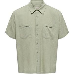ONLY and SONS ONSCHARLES Short Sleeve Heren Shirt met korte mouwen - groen - L