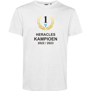 T-shirt Heracles Kampioen 2023 | Heracles Almelo Supporter | Shirt Kampioen Almelo | Kampioensshirt 2022-2025 | Wit | maat M