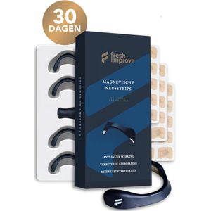 Fresh improve® - Premium Magnetische Neusspreider Navy Blue - Anti Snurk - Neusstrip set - Neusstrips tegen snurken - 30 stuks - Verbeter je sport prestaties - Slaap dieper