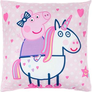 Peppa Pig - Sierkussen - Unicorn - Roze - 35 x 35 cm