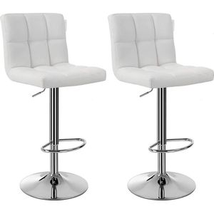 DailySupplies® Luxe Barkrukken set van 2 - Barkruk - Barkrukken met Rugleuning - Wit