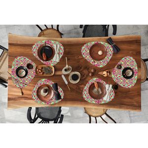 Placemat organisch - Placemats organic - Onderleggers - Abstract - Patroon - Lavalamp - Hippie - 6 stuks