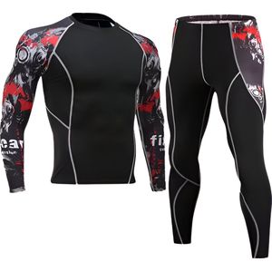 WoYoW® - Mannen Fleece Ski Thermisch Ondergoed Set - Compressie - Winter Warm Kompres Lange - Onderbroek Shirt & Tops Bottom pak - Warmte - M - Zwart