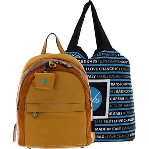 Gabs Leren Rugzak Anja Hokusai Black Backpack Giallo Mosterdgeel