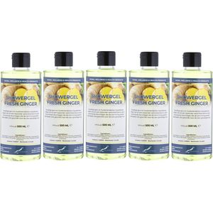 Douchegel Fresh Ginger 500 ml - met klepdop - set van 5 stuks - Showergel