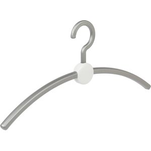 De Kledinghanger Gigant - Garderobehanger - Jassenhanger - Volwassenen - 708210 - 12 Stuks - Point - Kunststof - Zilver - Wit - 45 cm - Kledinghanger - Kleerhanger (708210/12)