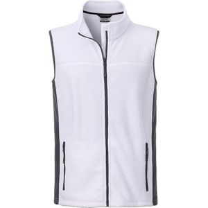 James and Nicholson Heren Workwear Fleece Bodywarmer (Wit/koolstof)