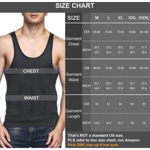 Afslankend Compressie Vest voor Heren - 5-Pack Bodyshaper en Shapewear XXL