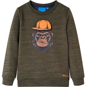 vidaXL - Kindertrui - 92 - gemêleerd - donkerkakikleurig