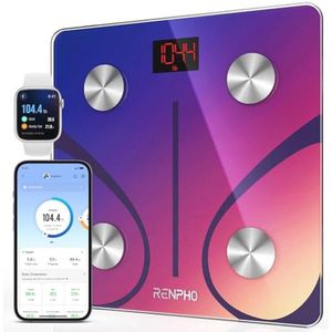 Digitale Personenweegschaal met Bluetooth en App - Lichaamsvet, BMI, Spiermassa Analyse