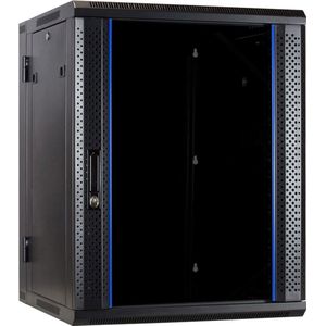 DSIT 18U wandkast (kantelbaar) met glazen deur 600x600x900mm (BxDxH) - serverbehuizing - serverrack - serverkast - 19 inch